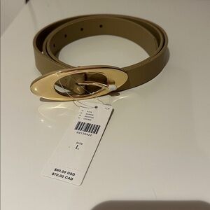 Anthropology Gold Buckle Tan Belt - NWT